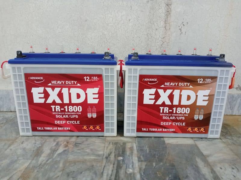 EXIDE TR-1800 TALL TUBULAR HEAVY DUTY BATTERY  | DEEP CYCLE 1