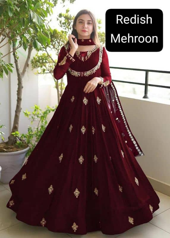 3 pcs women,s stitched shifon Embroiderd suit 4