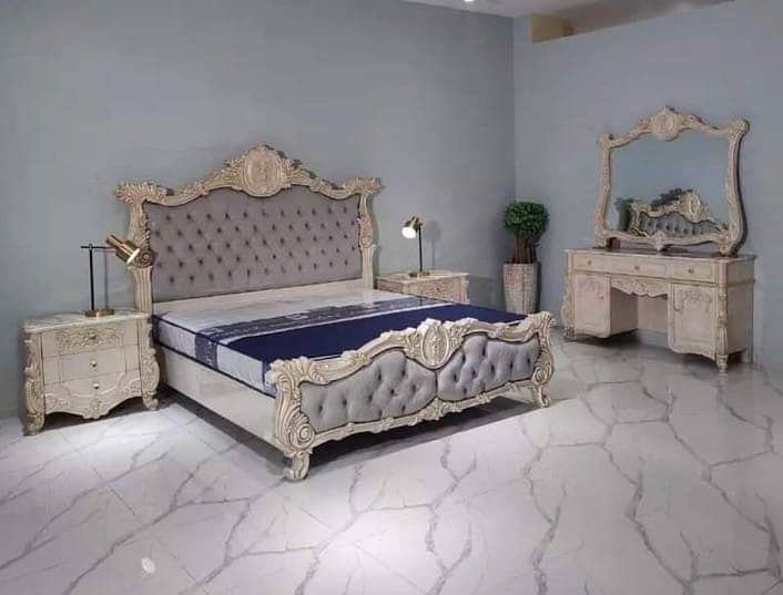 bed set / king size bed / double bed / poshish bed / bed / side table 10