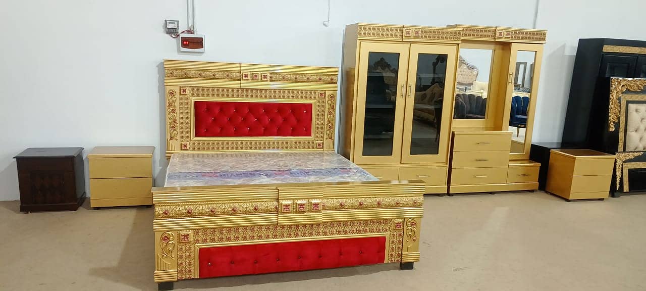 bed set / king size bed / double bed / poshish bed / bed / side table 14