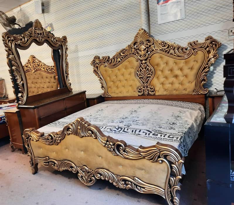 bed set / king size bed / double bed / poshish bed / bed / side table 17