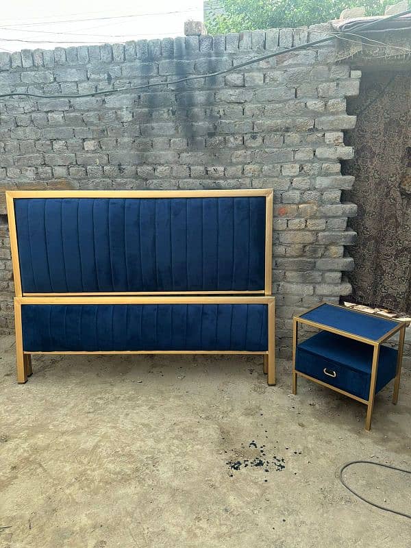 Iron bed / iron bed dressing side table / Double bed /Bed /  Furniture 2