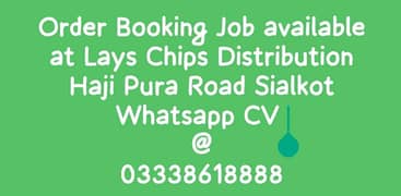 Order Booking Job Opportunity