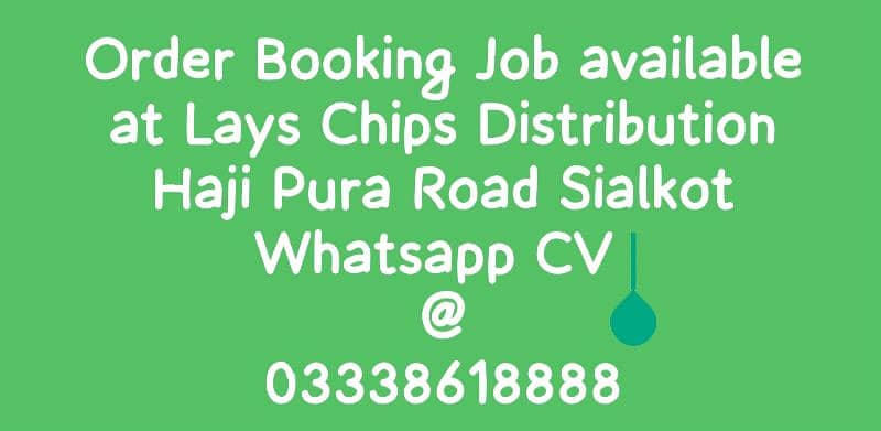 Order Booking Job Opportunity 0