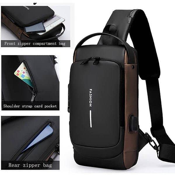 *Anti-theft Cross Body Bag with USB Charging Port* 0