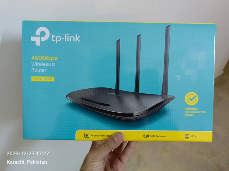 TP Link TL-WR940N WiFi Router 3 Antena with Box 0