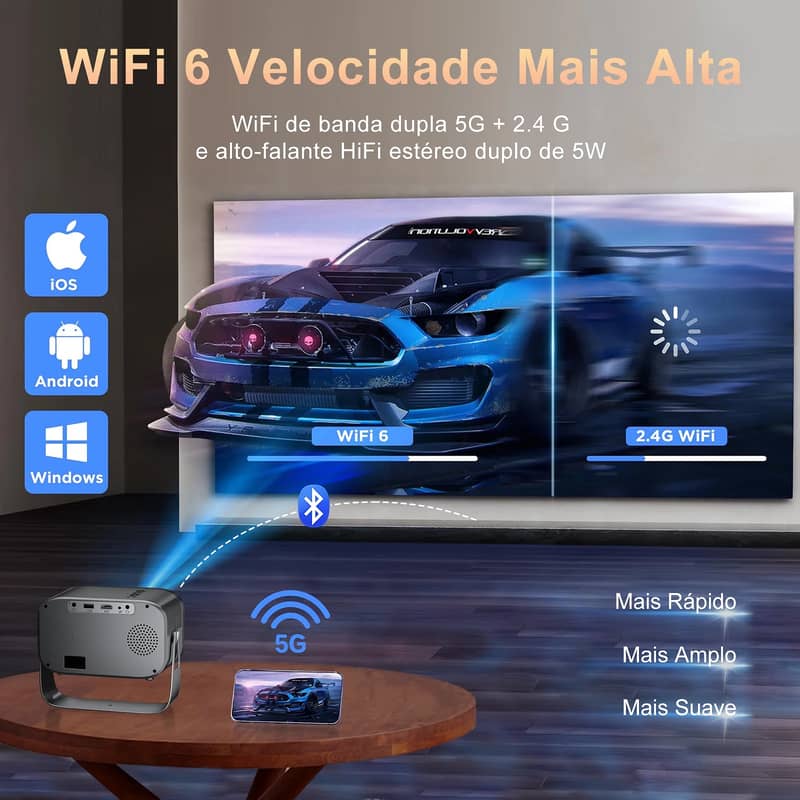 P28 B 1080P Wifi Bluetooth Miracast Vedio Projector with Accessories 9