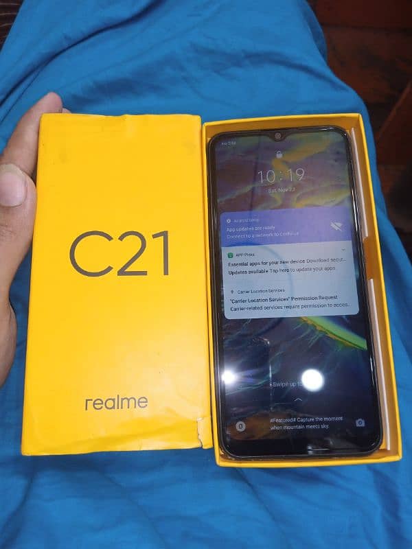 Realme c21 3RM GB32 all ok hai BOX hai original mobile has 2