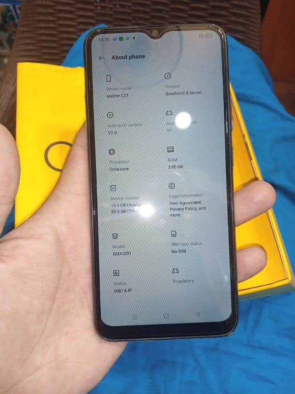 Realme c21 3RM GB32 all ok hai BOX hai original mobile has 5