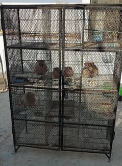 12 portions cage with safety welded iron jali door