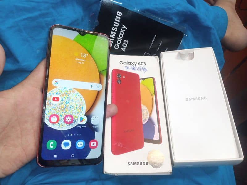 Samsung Galaxy A03 PTA official approve box hai 3rm GB32 all ok hai 3