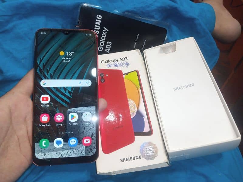 Samsung Galaxy A03 PTA official approve box hai 3rm GB32 all ok hai 4