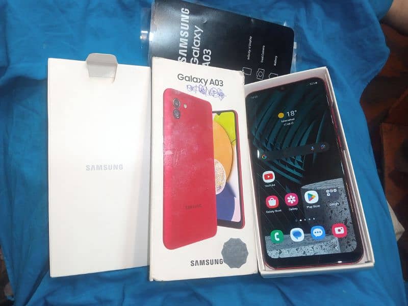 Samsung Galaxy A03 PTA official approve box hai 3rm GB32 all ok hai 7