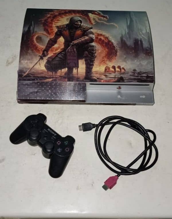 PS3 250. GB HARD DRIVE 5 GAMES INSTALLED ONE CONTROLLER AND HDMI CABLE 0