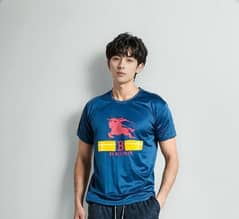 blue jersey T-shirt for men