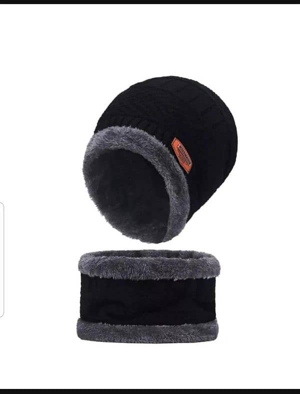 Beanie woolen cap with neck warmer. With free delivery, COD 2