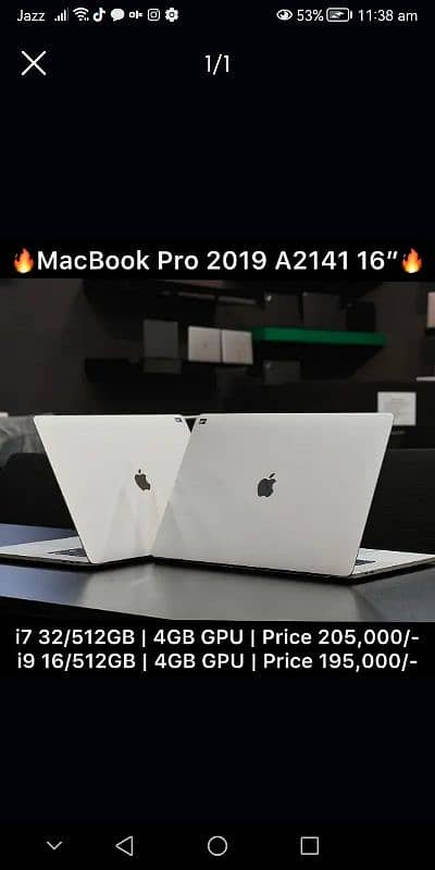 Macbook Pro 2019 16 inch i7 i9 32GB 512GB 2018 0