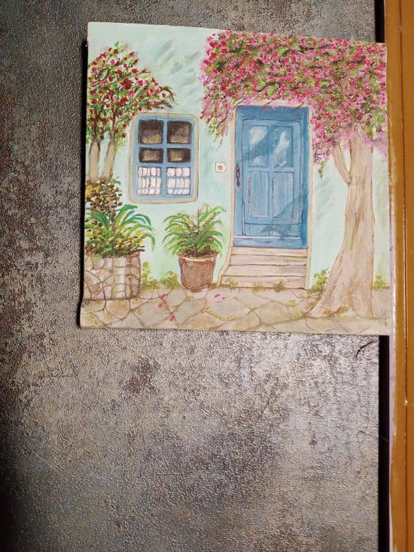 nature painting door with tree 1