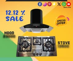 NEW JAPANES / KITCHEN GAS STOVE LPG /HOOB HOB AIR HOOD/03044767637