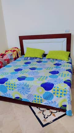 Double Bed wooden with mattress