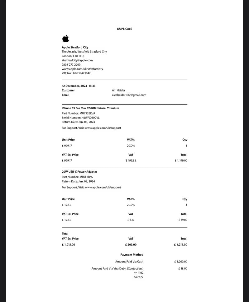 Iphone 15 pro max 256gb uk model 2