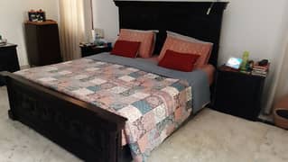 King Size Wooded Bed with Dressing and Celeste Mattress