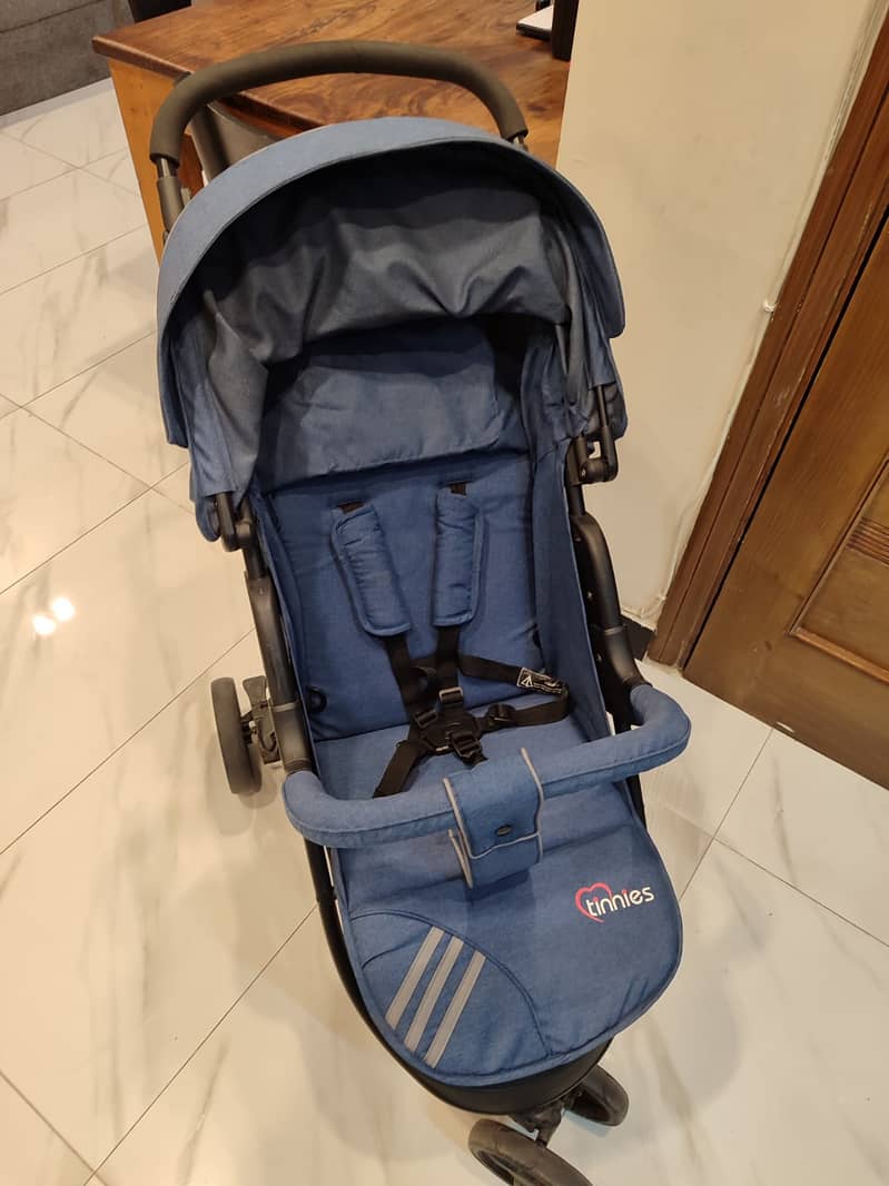 Tinnies Baby Stroller 3 Wheeler (E02) Blue (USED-LIKE BRAND NEW) 2