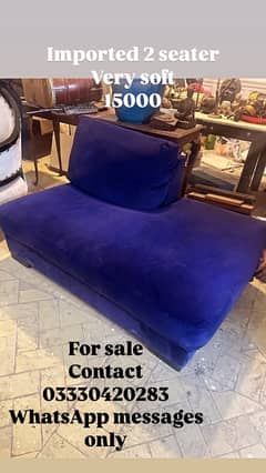 blue soft sofa