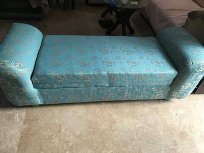 Antique Fabric Blue Sofa