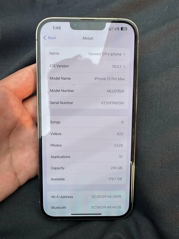 Iphone 13 pro max 256 gb pta 7