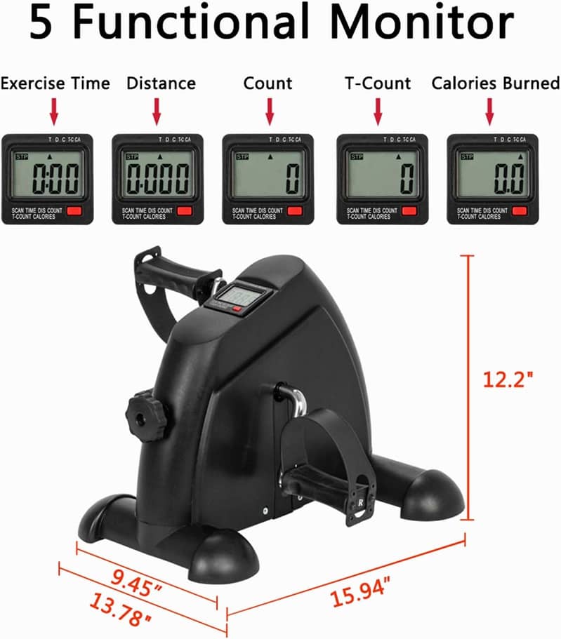 Mini Exercise Bike Arm and Leg Pedal Exerciser with LCD Display 2