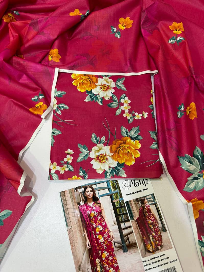 Ladies suit   | 3 Pcs Suit | unstitch Suits | Dhanak | Khaddar 2