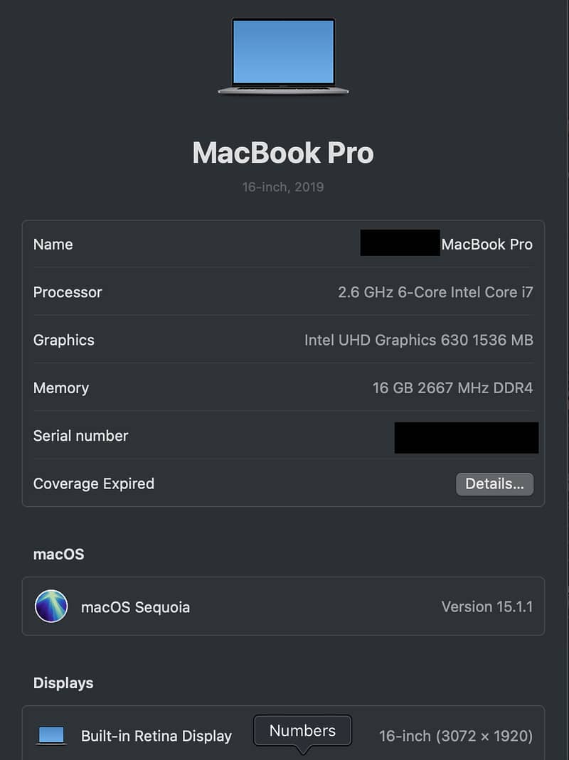 MacBook Pro 16inch 1