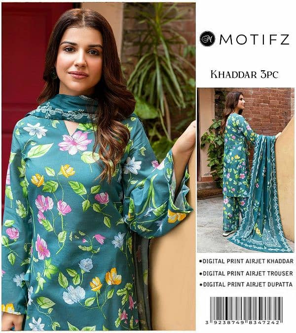 Ladies suit   | 3 Pcs Suit | unstitch Suits | Dhanak | Khaddar 10