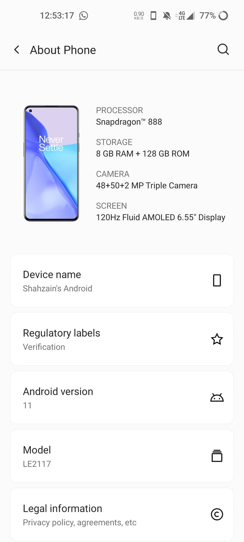 One Plus 9, 8/256 GB, only 1 month used 2