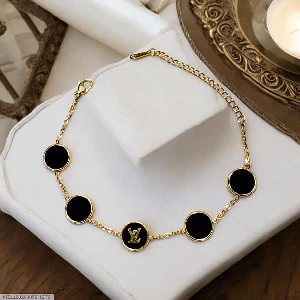 Adjustable gold plated modern chain bracelet for women ۔ 0