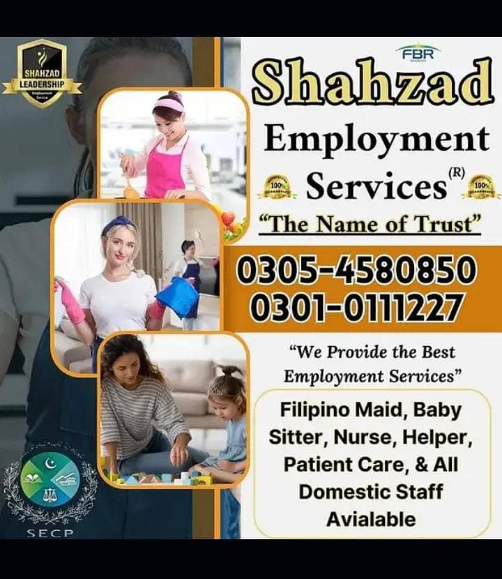 Shahzad Employment Service / Maid /  Cook / Cheff /  Driver / Baby Si 0