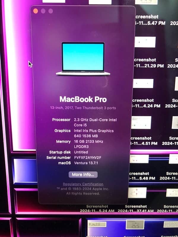 Macbook Pro 2017 16/256 8