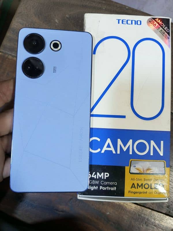 tecno camon20 with box & local charger 3