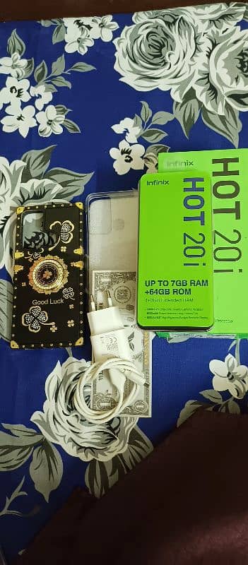 infinix hot 20i 4+3=7/64gb ram. with box . no open no repair. 2