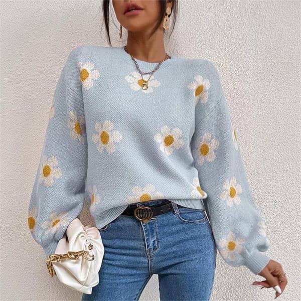 *1 PCs lose women knitted round neck sweater* 0