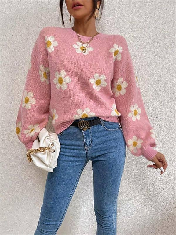 *1 PCs lose women knitted round neck sweater* 1