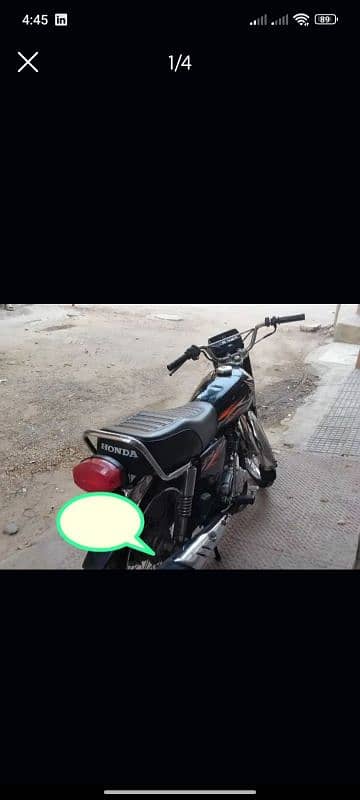 Honda CG 125 Black colour Karachi Number 1