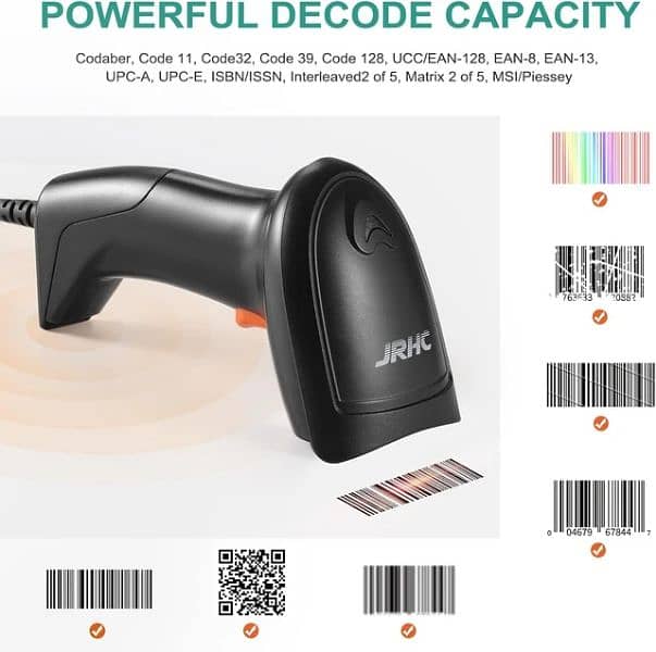 JRHC 1D USB Laser Barcode  Scanner 2