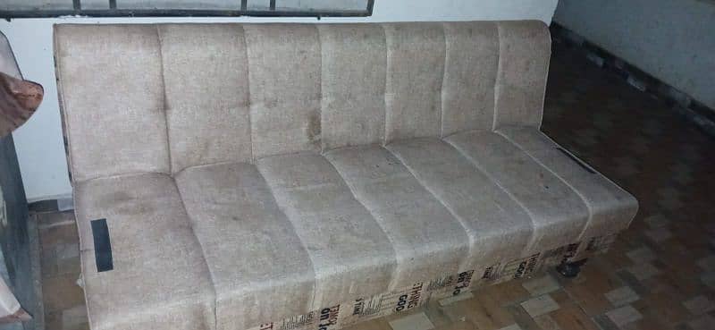 sofa cum bed with 2 side pillows 1