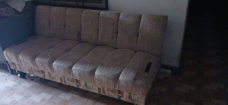 sofa cum bed with 2 side pillows 2