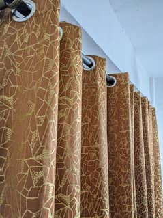 1 Pc jacquard Golden sparkled textured indoor home curtains