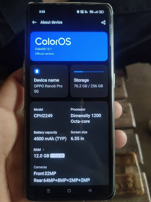 Oppo Reno 6 pro 12+12/256 5