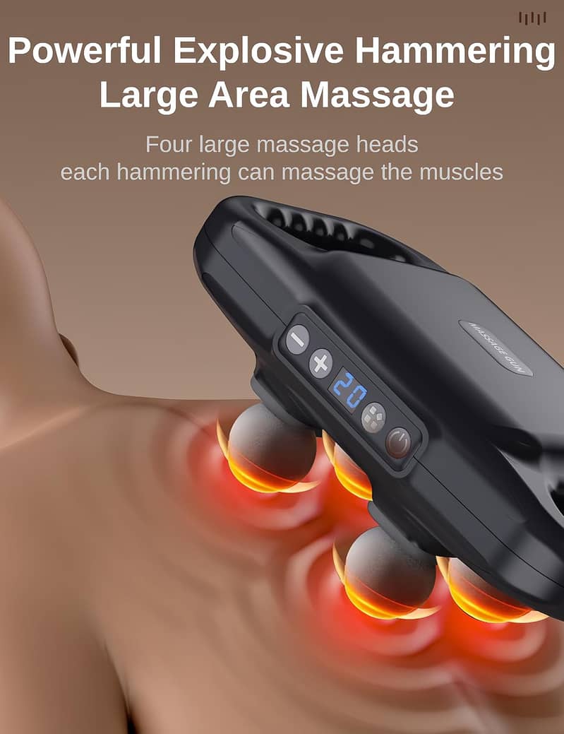 4-Head Massage Gun Deep Tissue Pro  Percussion 1