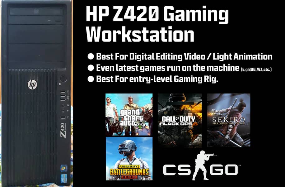 HP Z420 Gaming Converted Workstation | GTX 1060 GPU | 16GB RAM 0